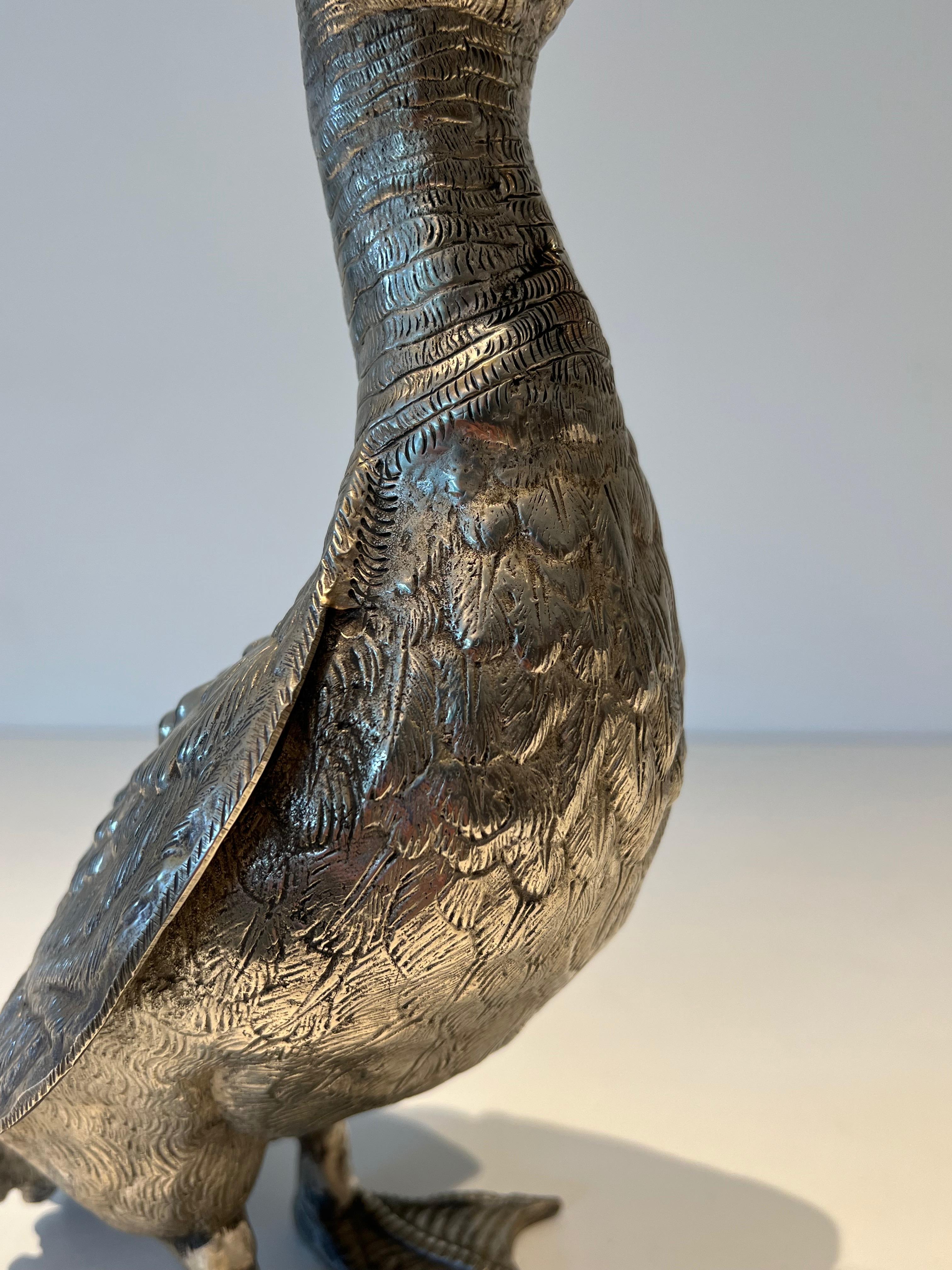 Anatra alta in bronzo argentato in vendita 6
