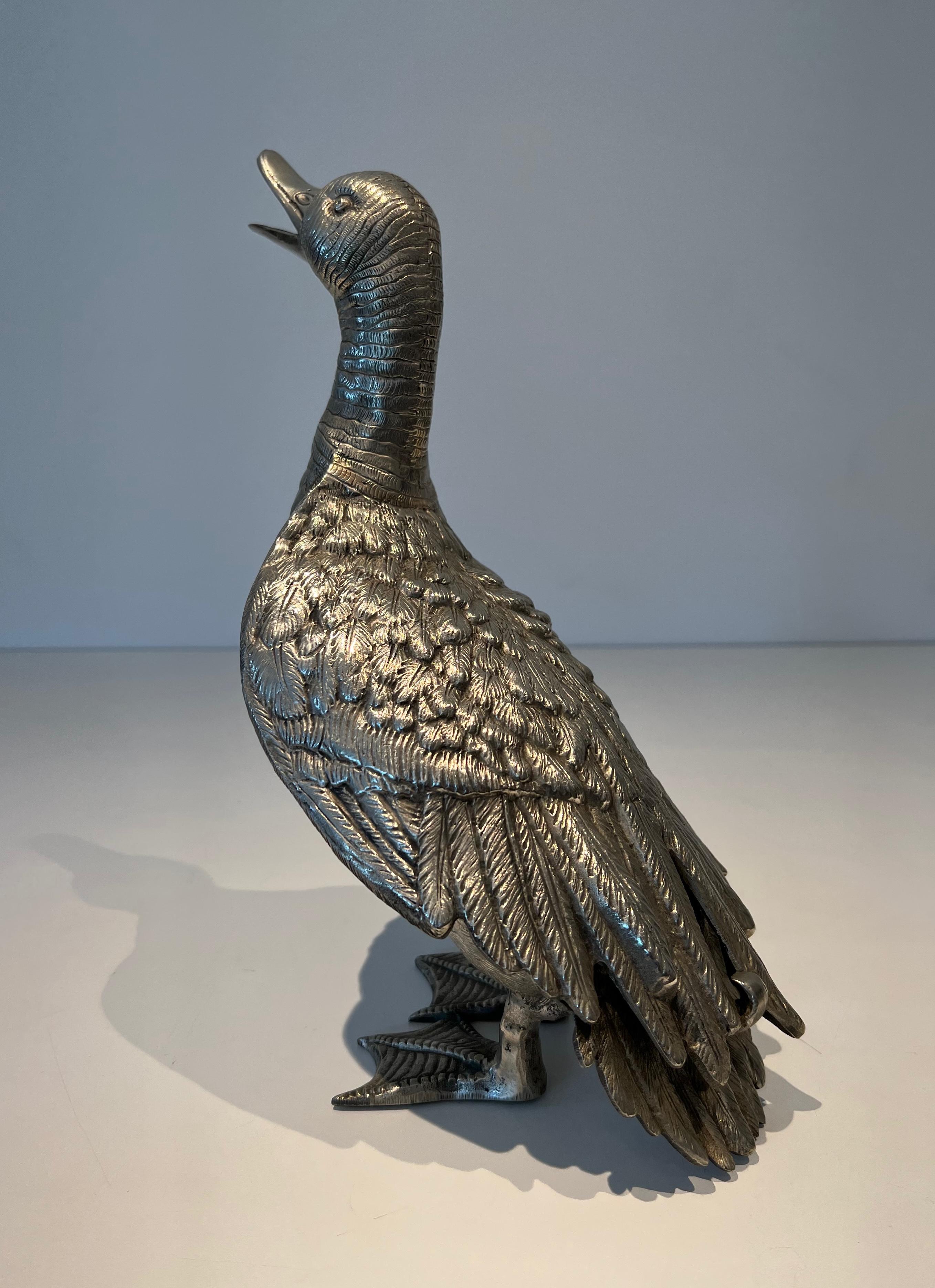 Anatra alta in bronzo argentato in vendita 9