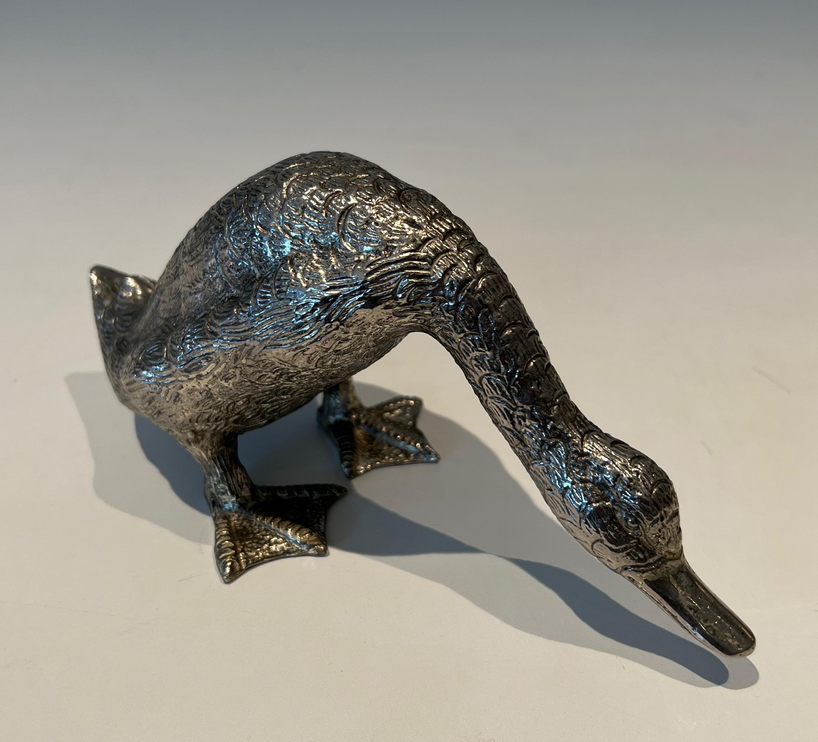 Anatra alta in bronzo argentato in vendita 10