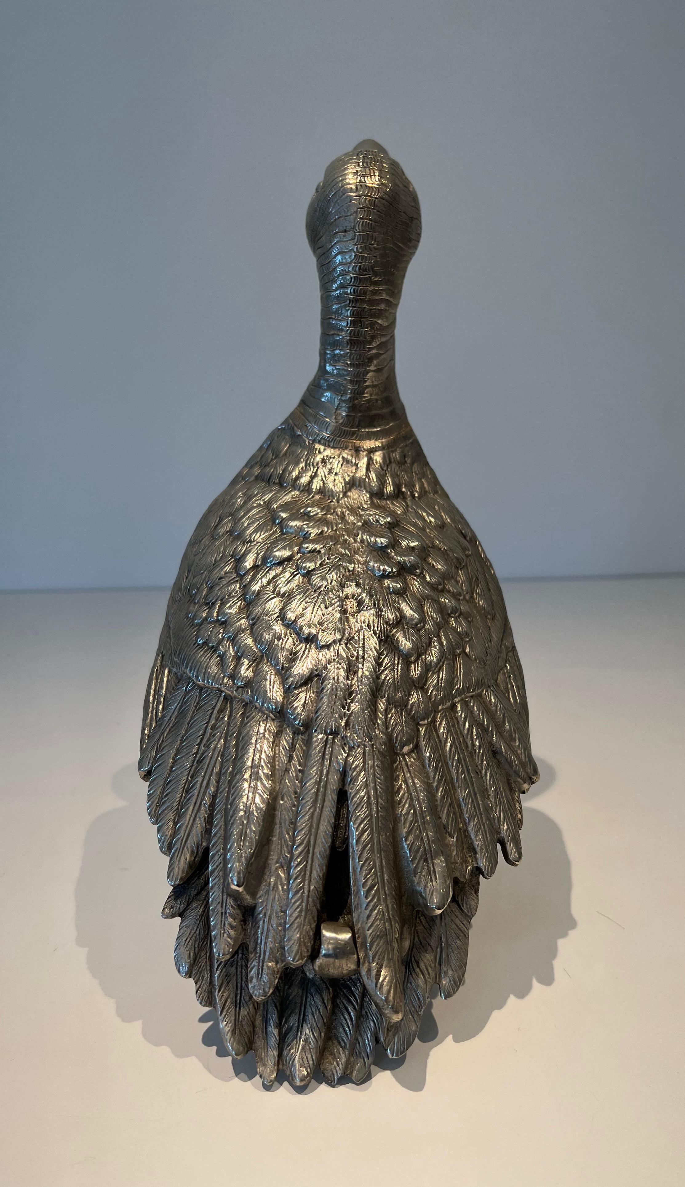 Fine XX secolo Anatra alta in bronzo argentato in vendita