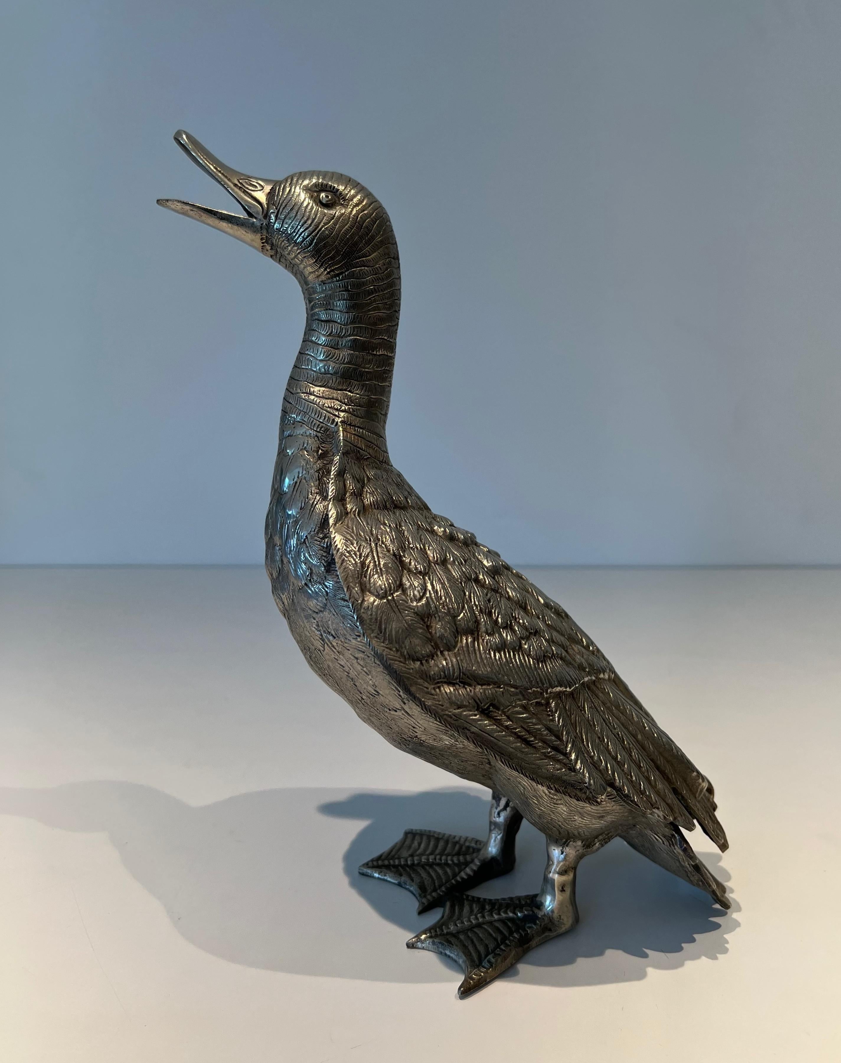 Bronzo Anatra alta in bronzo argentato in vendita