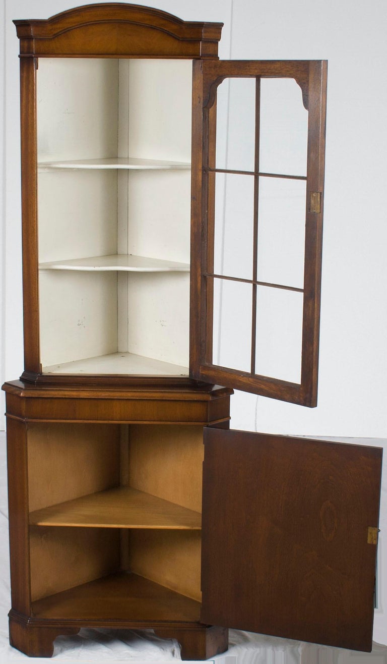 Tall Single Door Walnut Corner Cabinet Cupboard Hutch For ...