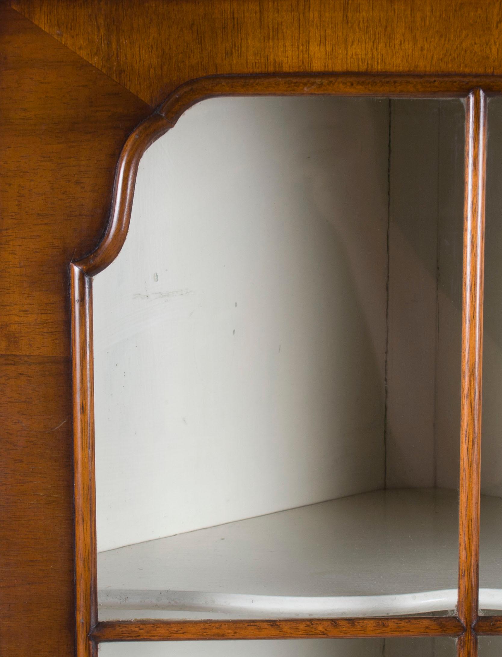 Tall Single Door Walnut Corner Cabinet Cupboard Hutch In Good Condition For Sale In Atlanta, GA
