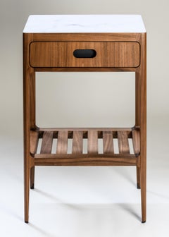 Radius Tall Single Drawer Side Table in Walnut by Munson Furniture
