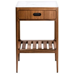 Radius Tall Single Drawer Side Table in Walnut by Munson Furniture