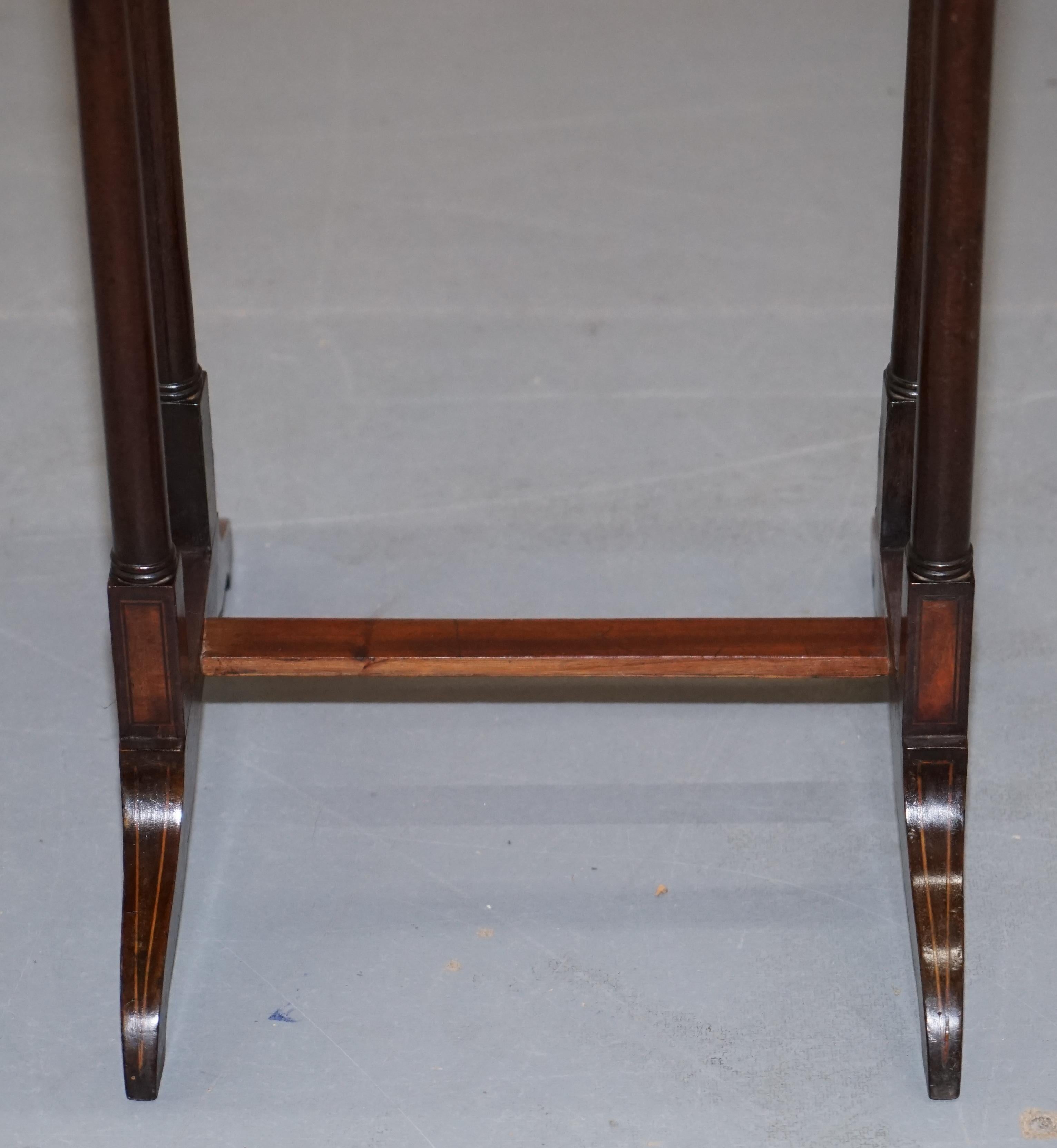 20th Century Tall Single Georgian Side Table in Mahogany with Box Wood Inlay Lamp Wine End