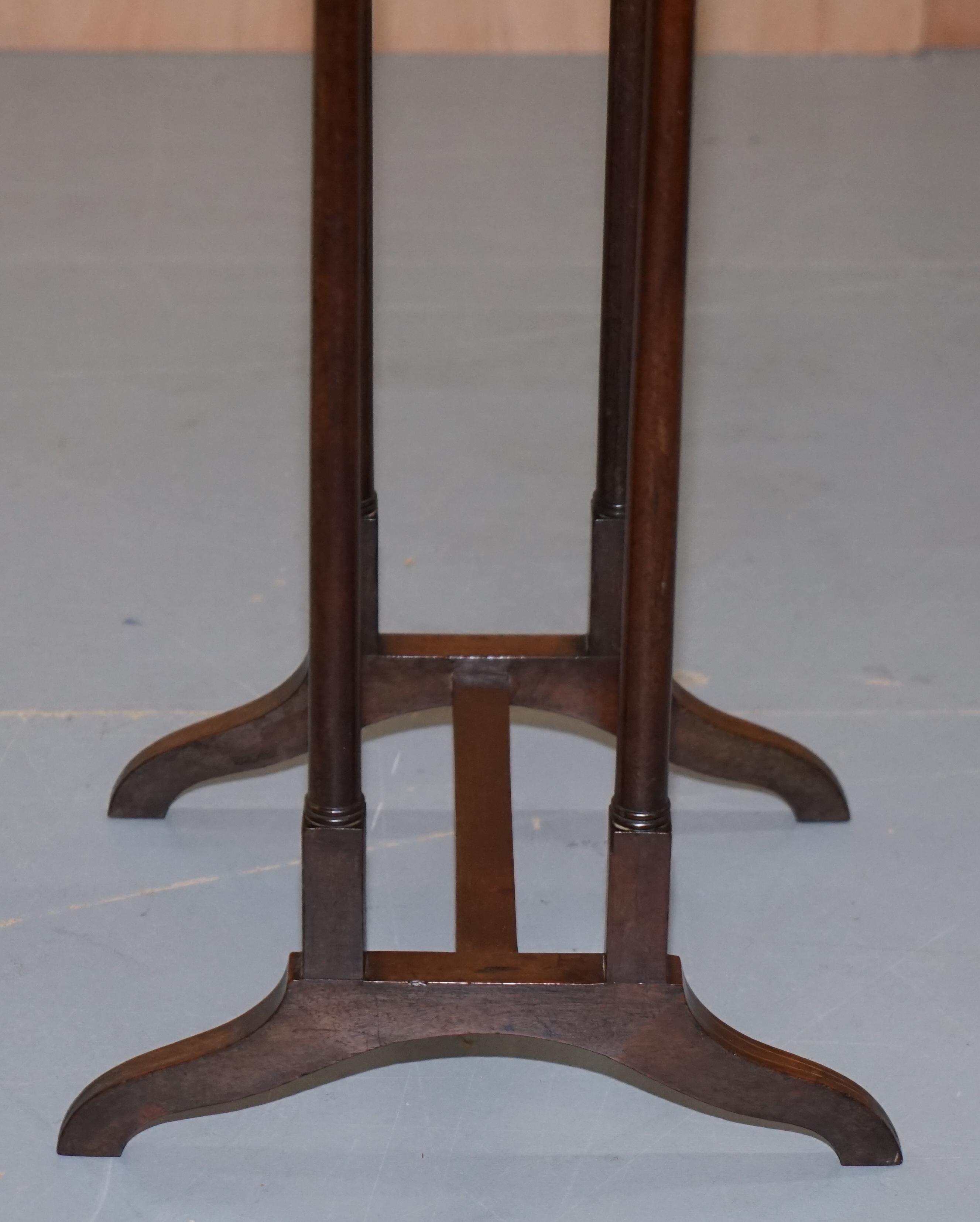Tall Single Georgian Side Table in Mahogany with Box Wood Inlay Lamp Wine End 3