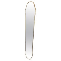 Tall Sleek Brass Mirror-Midcentury, Italy