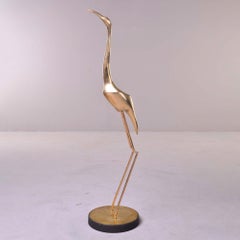 Tall Slender Curtis Jere Brass Crane or Heron