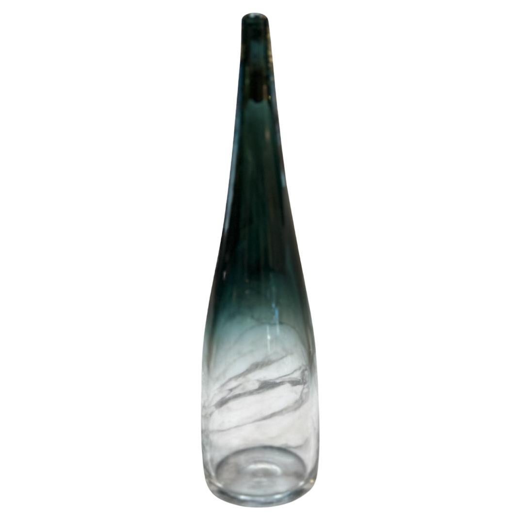 Vaso alto in vetro di Murano fumé