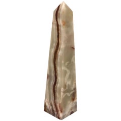 Tall Solid Light Green Decorative Onyx Obelisk