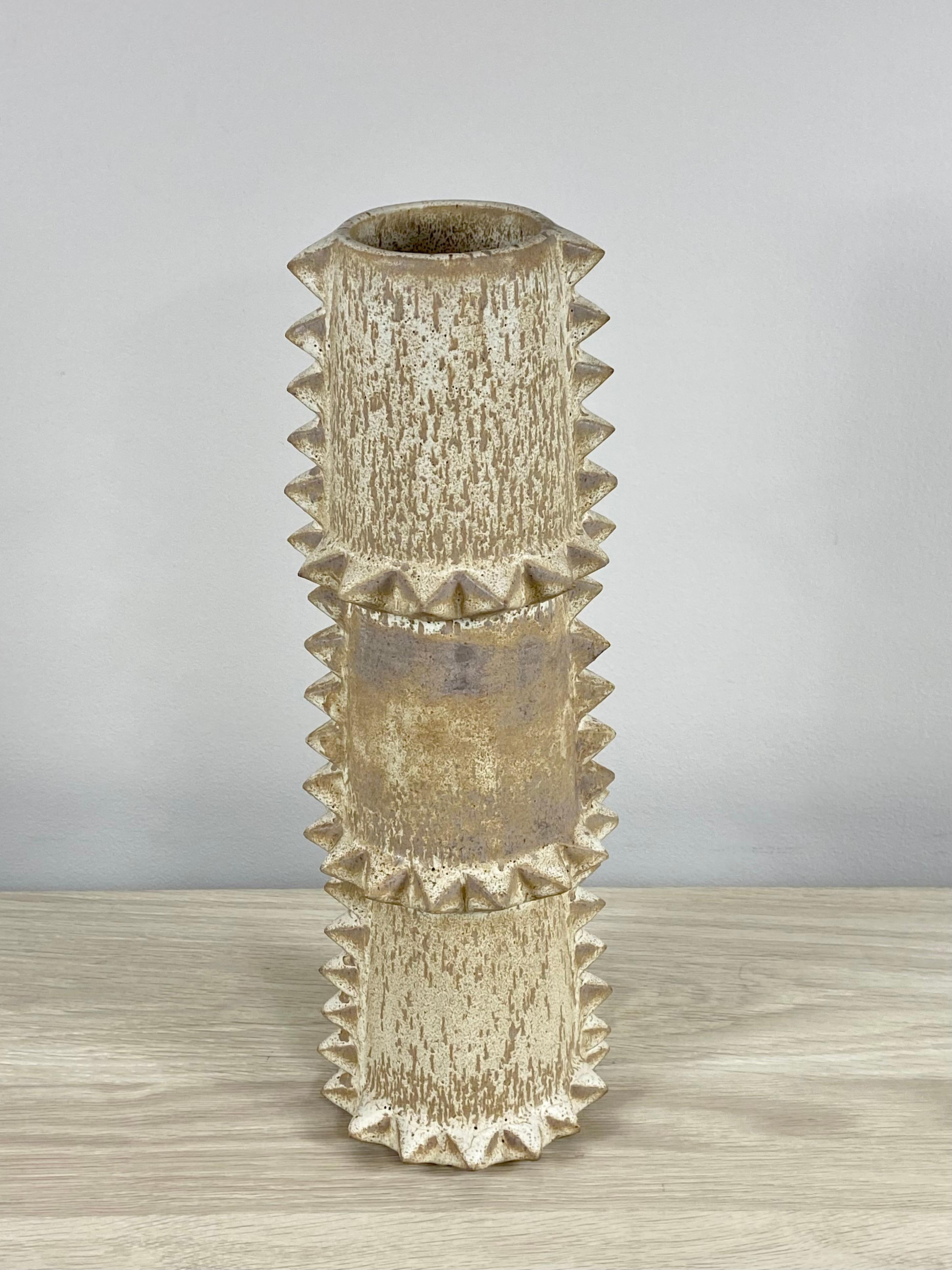 Tall Spiky Ceramic Vase By LGS Studio For Sale 3