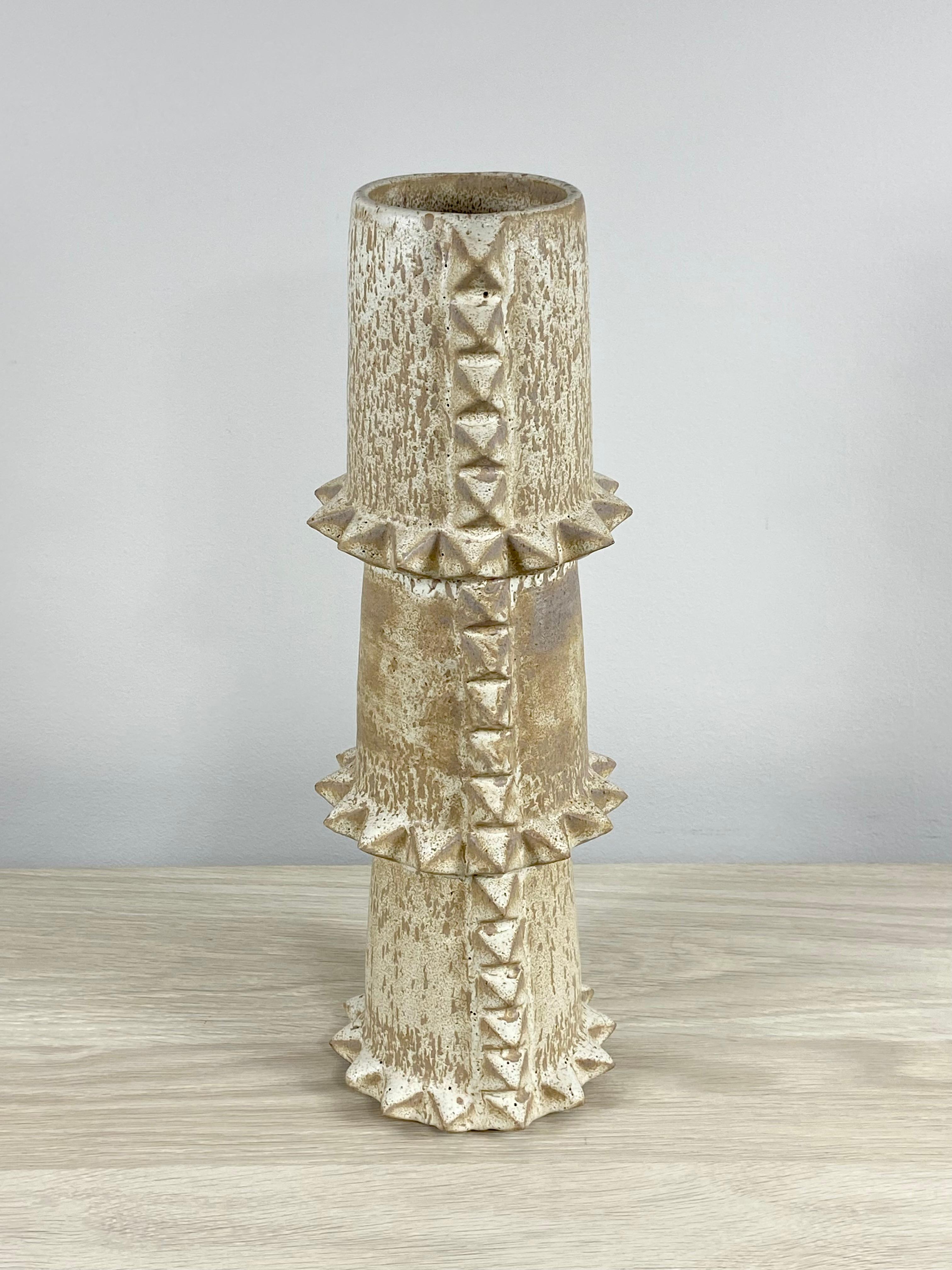 Tall Spiky Ceramic Vase By LGS Studio For Sale 4