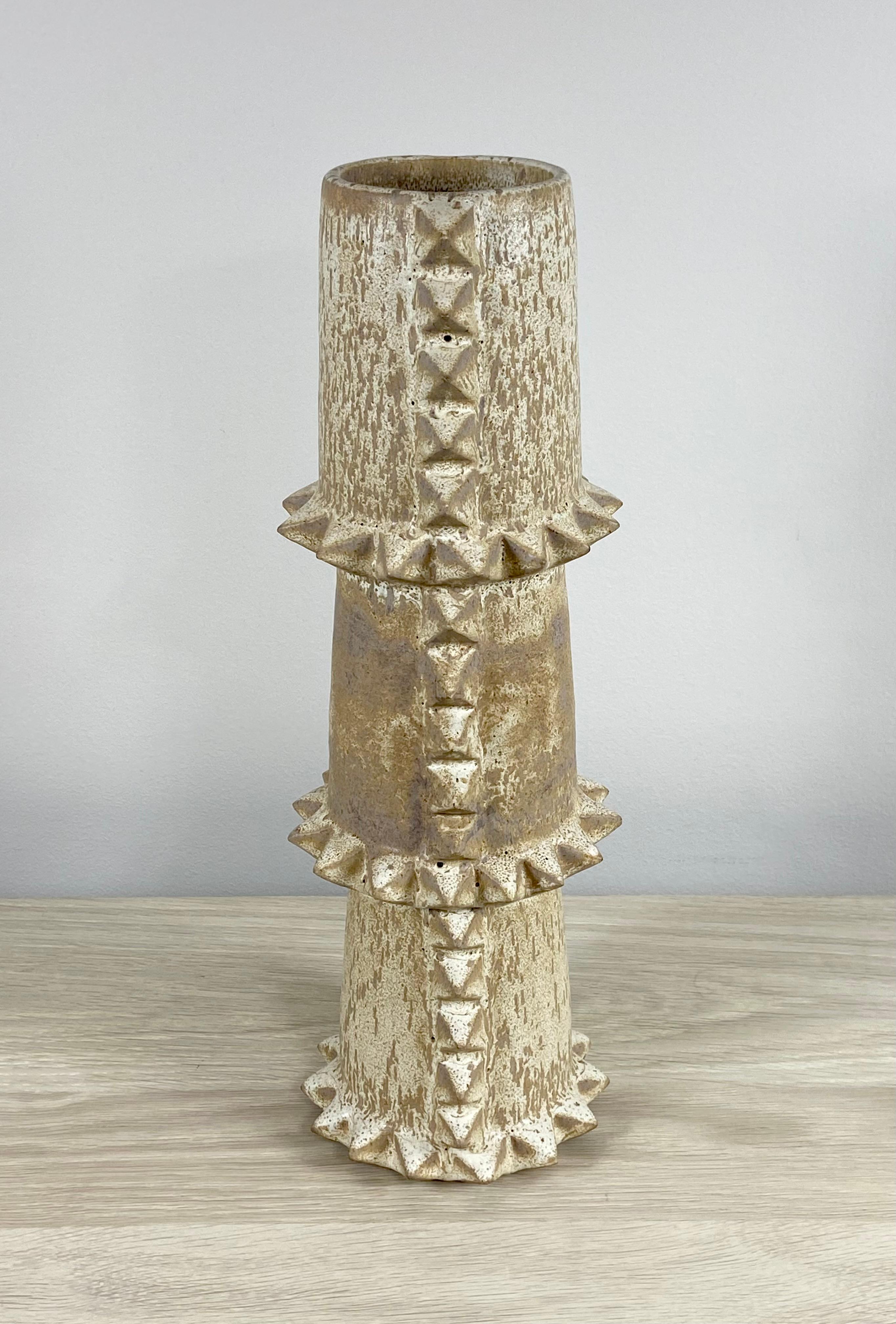 Tall Spiky Ceramic Vase By LGS Studio For Sale 5