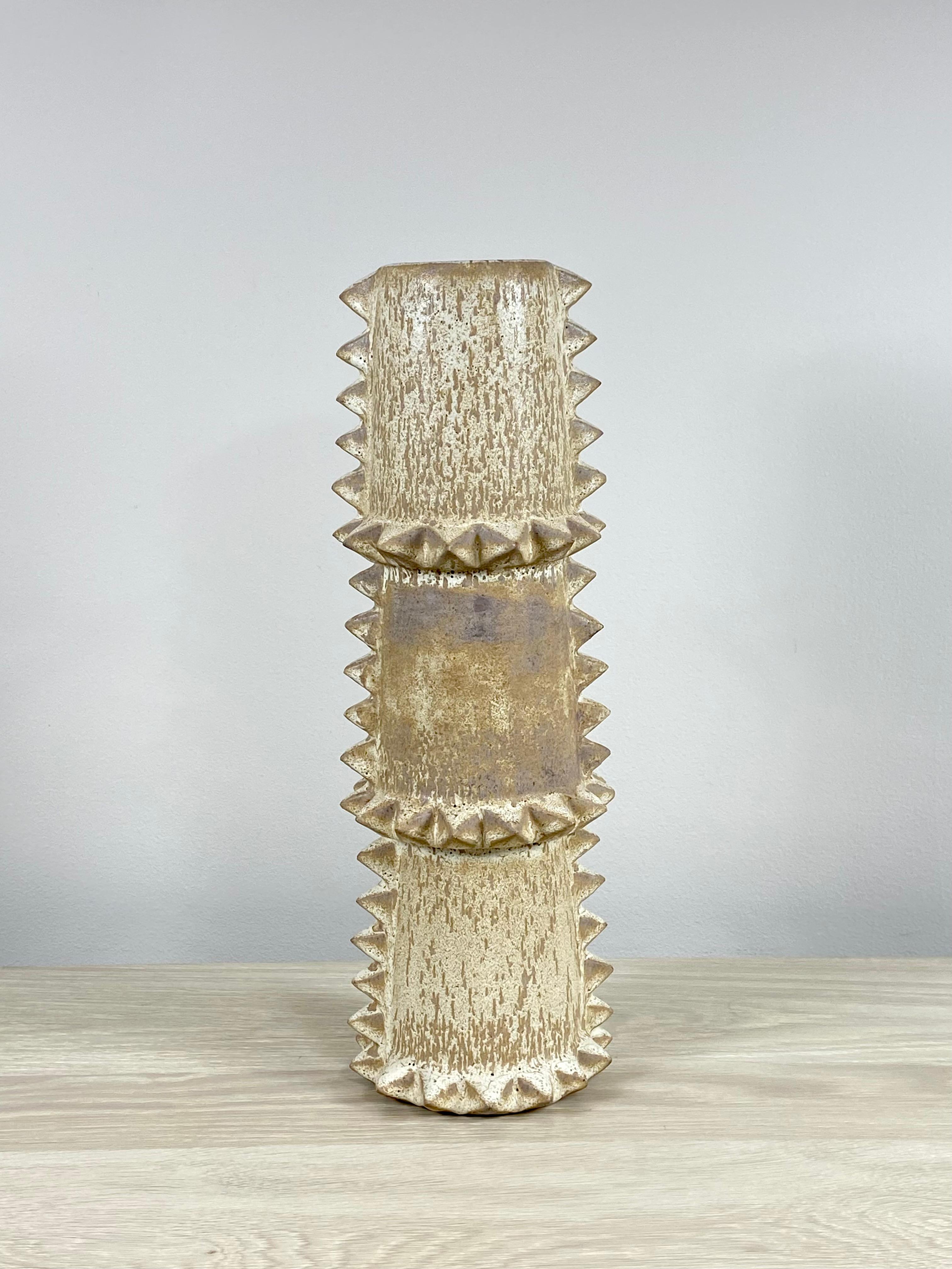 Tall Spiky Ceramic Vase By LGS Studio For Sale 2