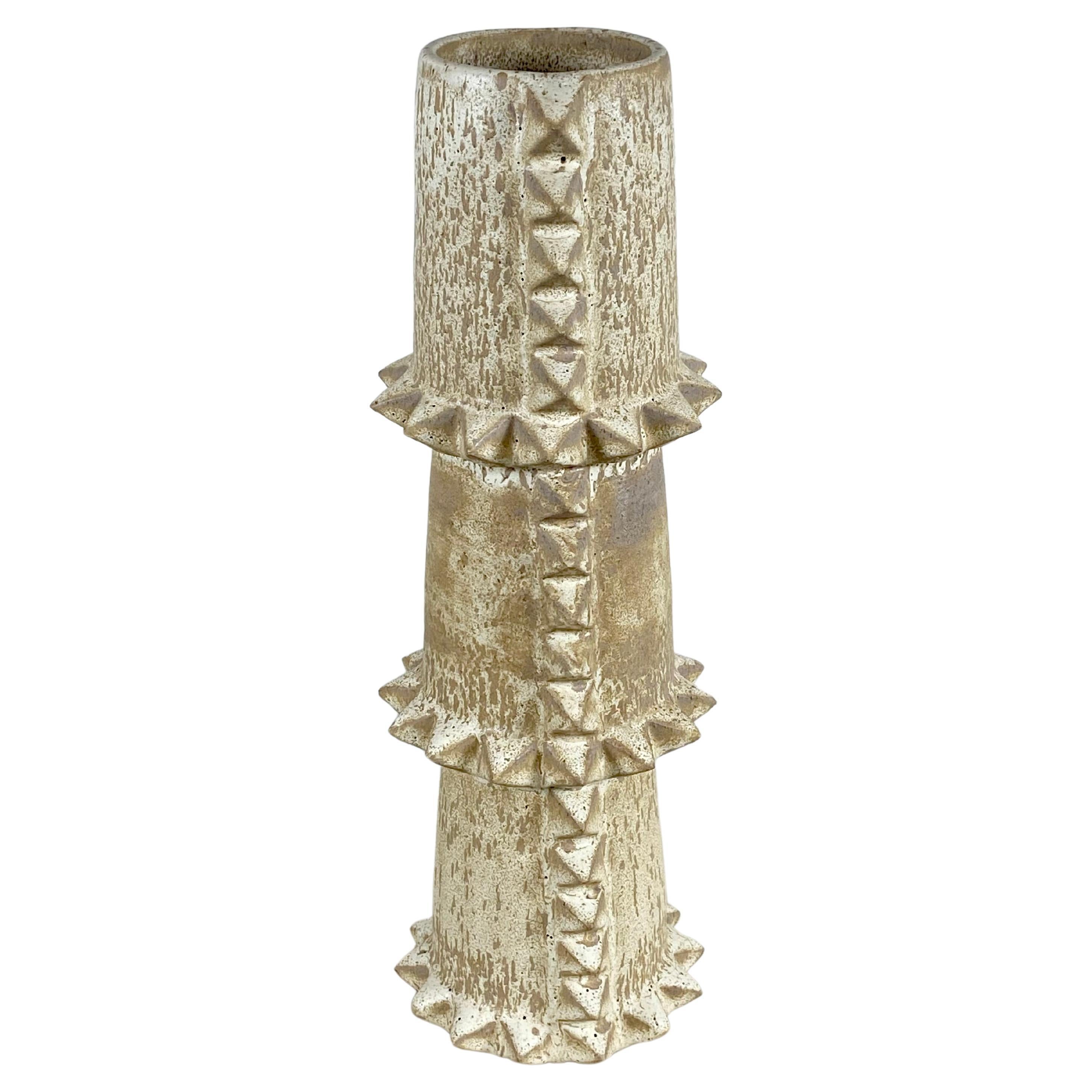 Tall Spiky Ceramic Vase By LGS Studio For Sale