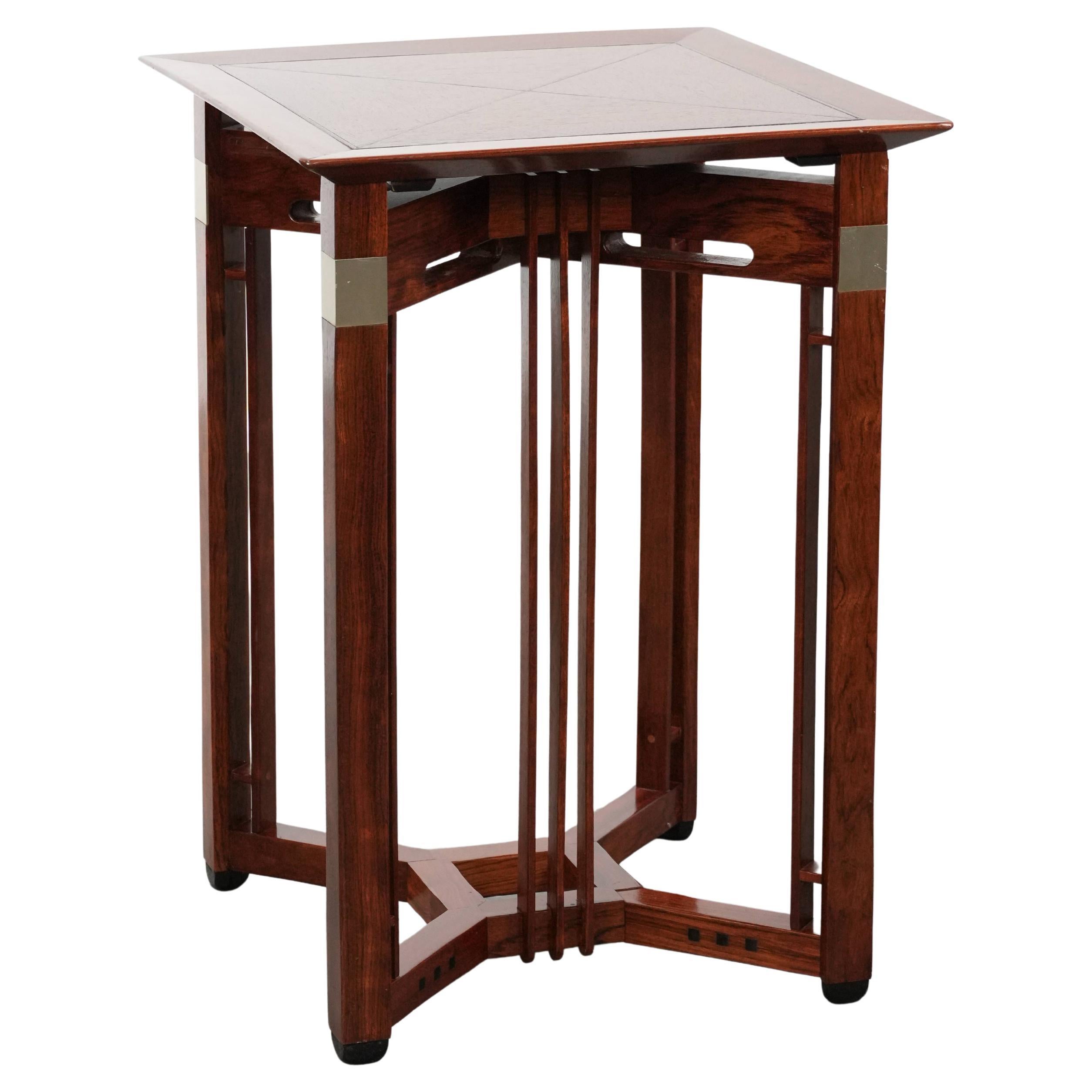 Tall square Art Deco side table in very good condition For Sale