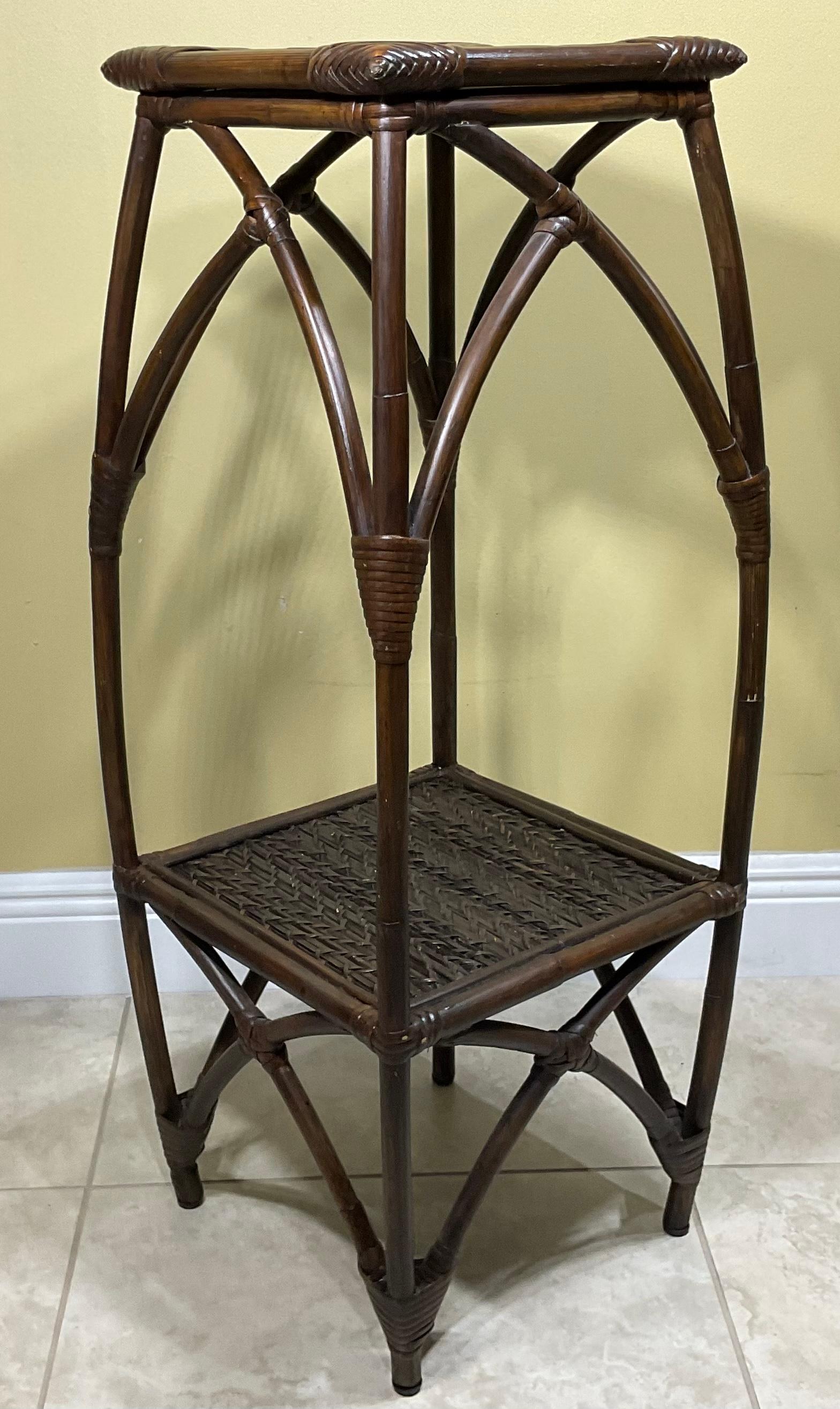 Hand-Crafted Tall Square Bamboo Stand