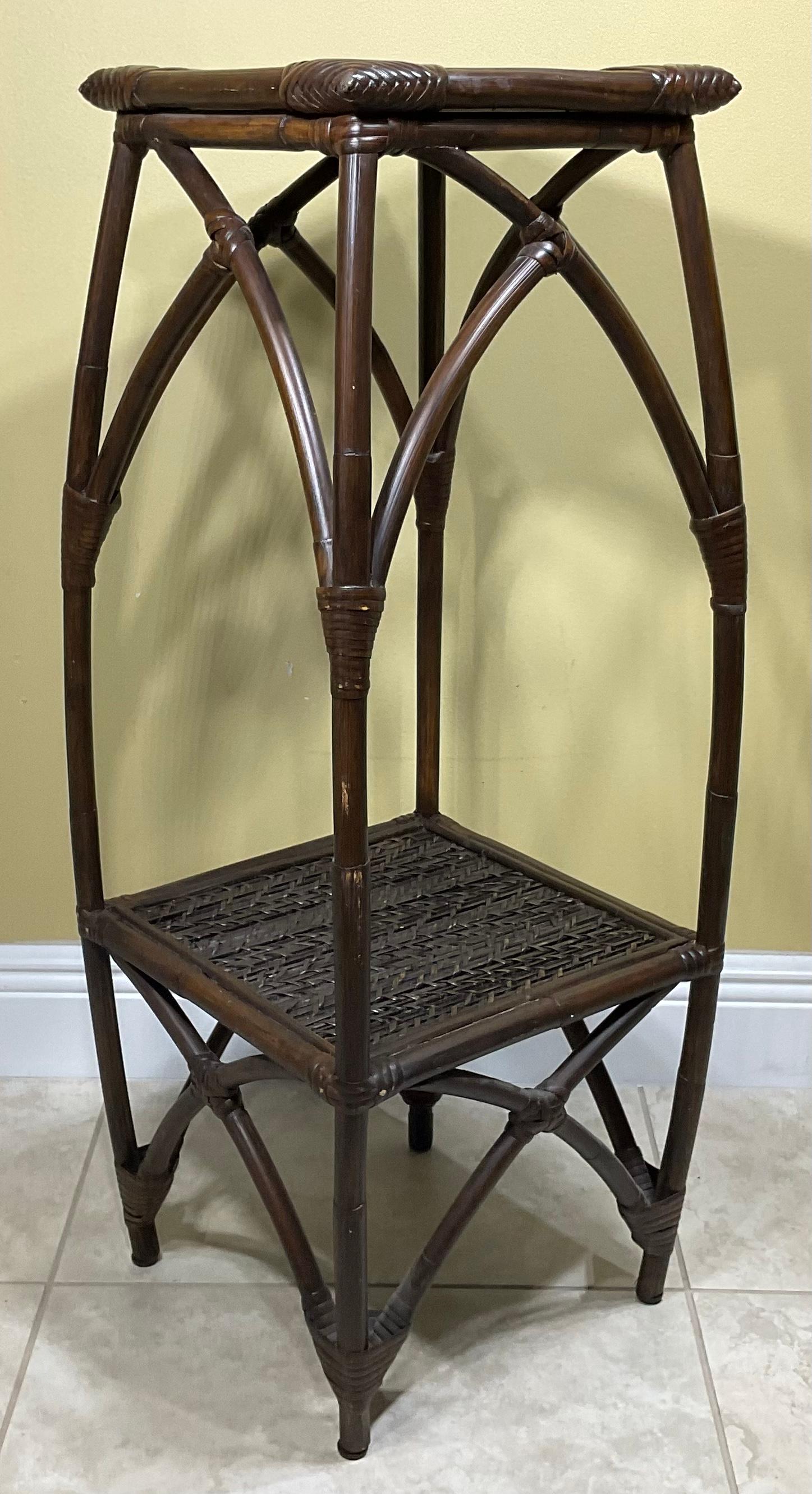 20th Century Tall Square Bamboo Stand