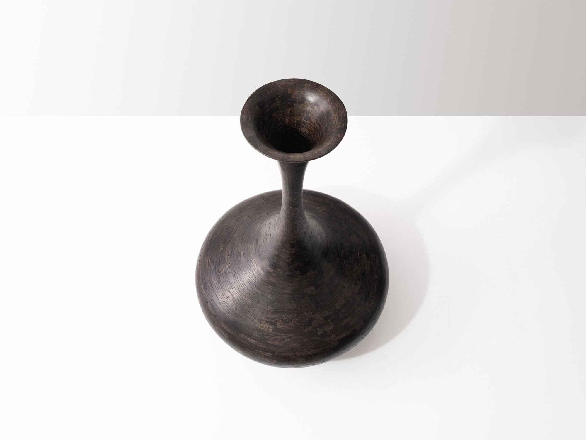 American Tall STACKED Ebonized Oak Vessel by Richard Haining, Available Now For Sale