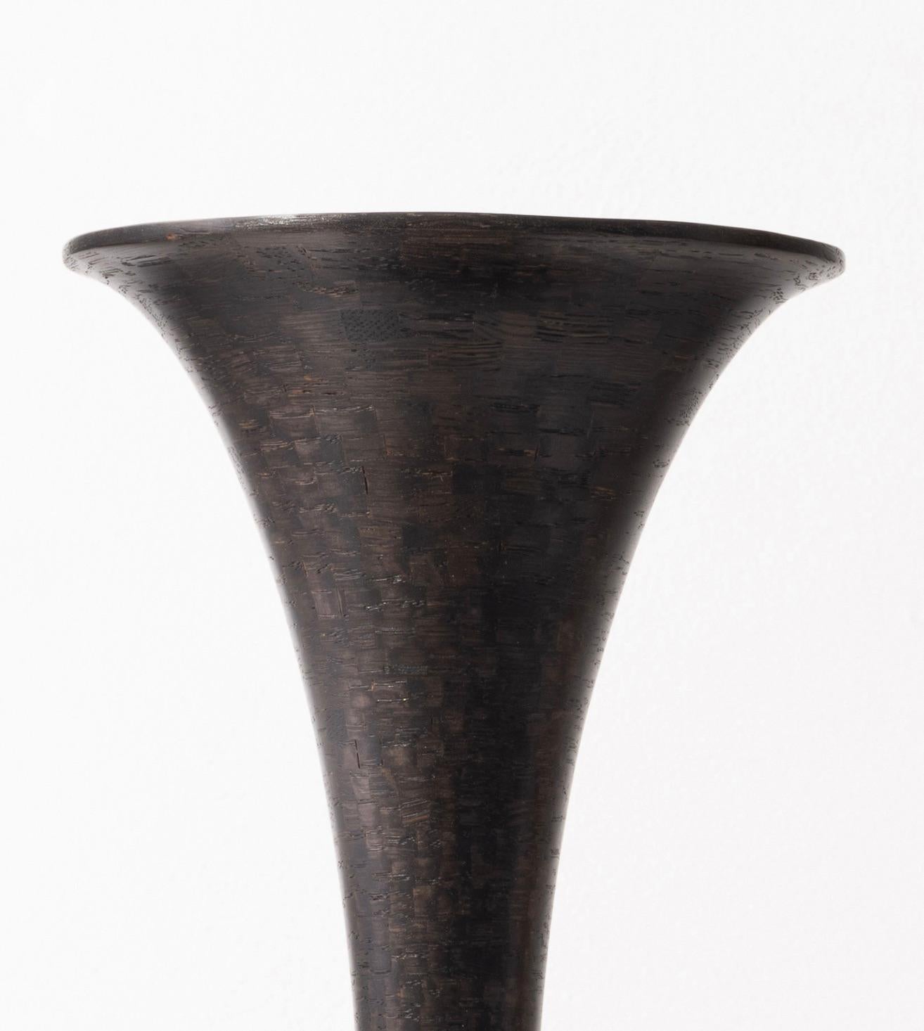 Tall STACKED Ebonized Oak Vessel by Richard Haining, Available Now In New Condition For Sale In Brooklyn, NY