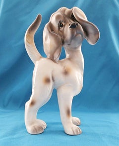 CLEARANCE - Eight Inch Tall Mid-Century Porcelain Puppy / Dog Sculpture