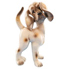 Eight Inch Tall MCM Porcelain Puppy / Dog Sculpture