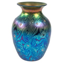 Große Vase „Starry Night“ aus Kunstglas,  Lundberg Studios in Kalifornien, signiert 