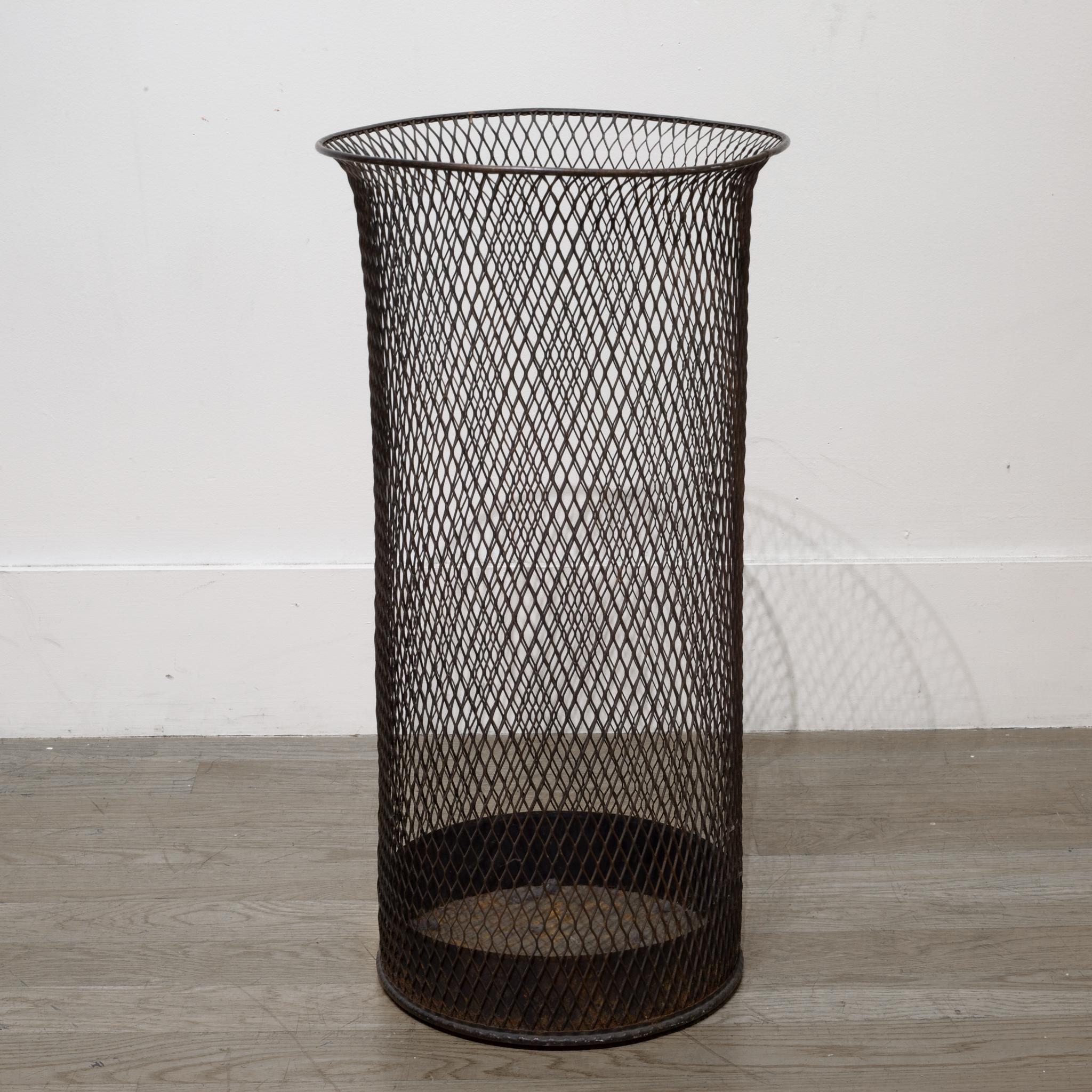 About

This is an original industrial steel mesh tall waste basket. This piece has retained its original finish and has the appropriate patina.

Creator: Nemco.
Date of manufacture: circa 1920
Materials and techniques: Steel mesh.
Condition