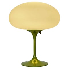 Tall Stemlite Table Lamp by Designline in Avocado Green with White Frosted Shade