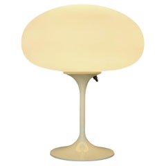 Tall Stemlite Table Lamp by Designline in Beige with White Frosted Glass Shade
