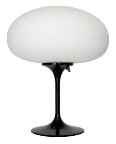 Tall Stemlite Table Lamp by Designline in Black with White Frosted Shade