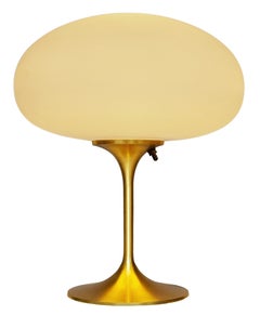 Tall Stemlite Table Lamp by Designline in Brass with White Frosted Shade