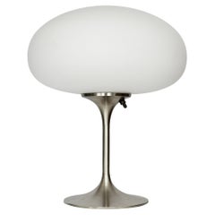 Tall Stemlite Table Lamp by Designline in Chrome with White Frosted Shade