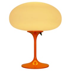 Tall Stemlite Table Lamp by Designline in Orange with White Frosted Glass Shade