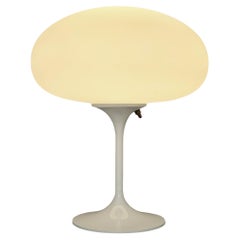 Tall Stemlite Table Lamp by Designline in White with White Frosted Shade