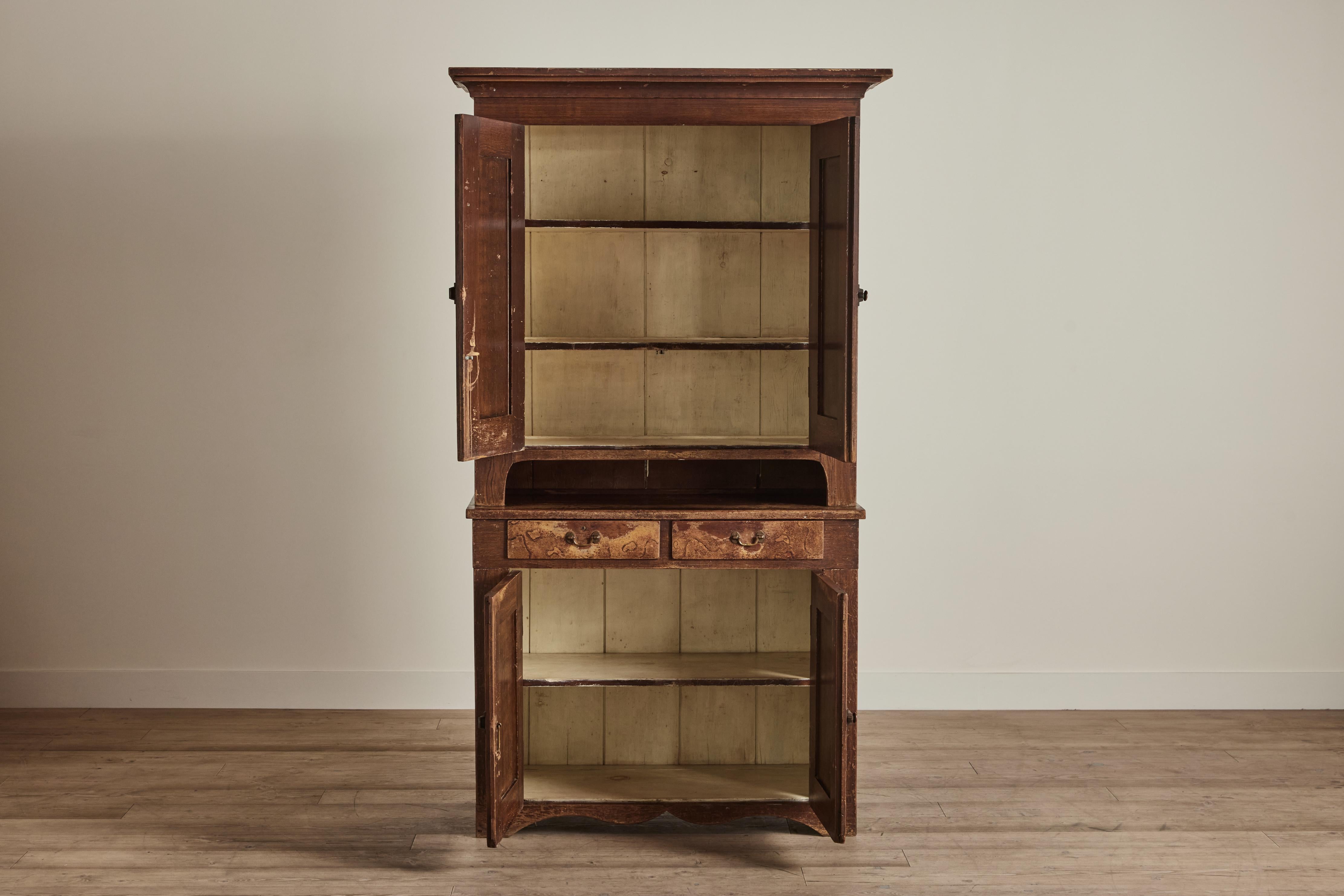 Painted Tall Stepback Cupboard