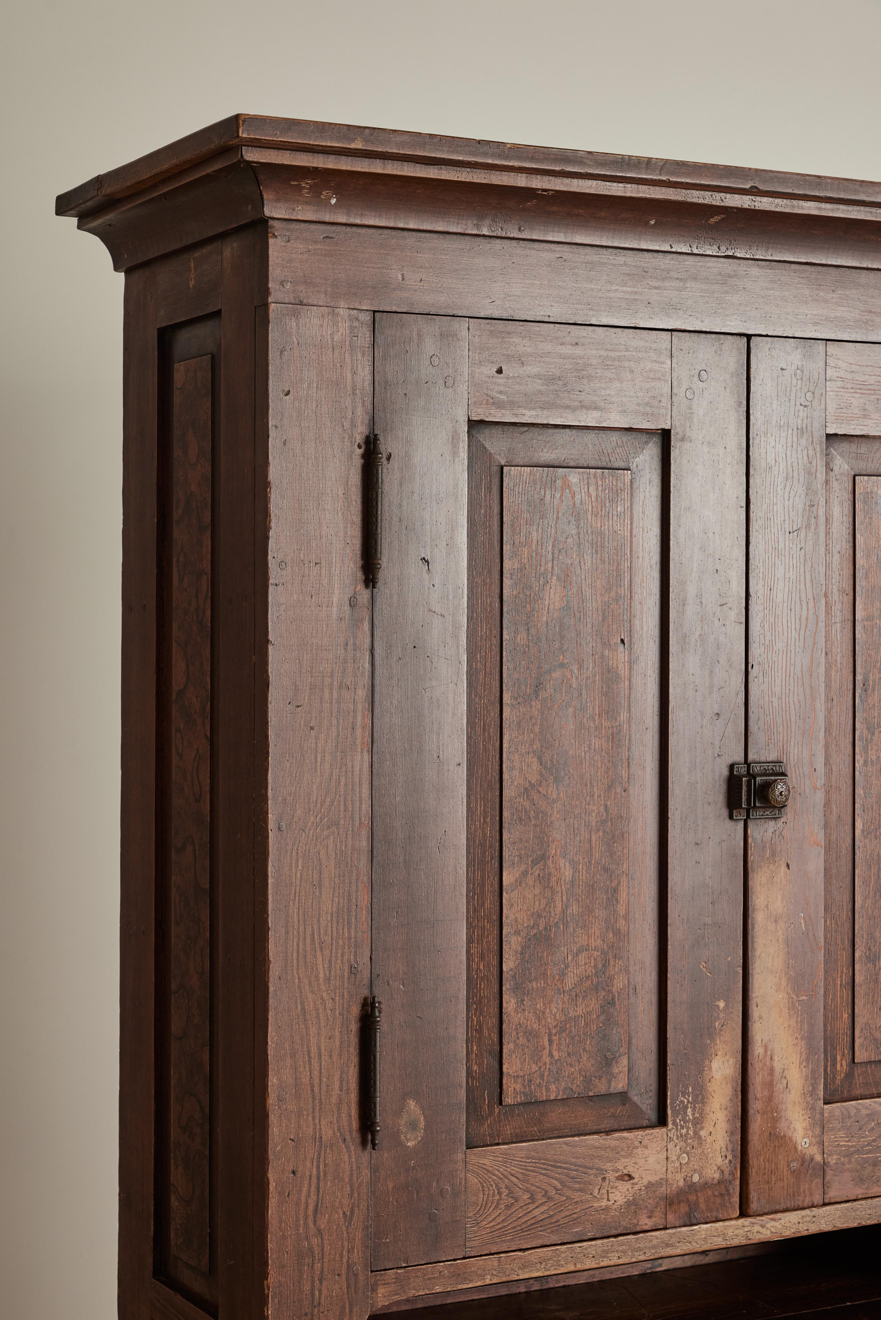 Tall Stepback Cupboard In Good Condition In Los Angeles, CA