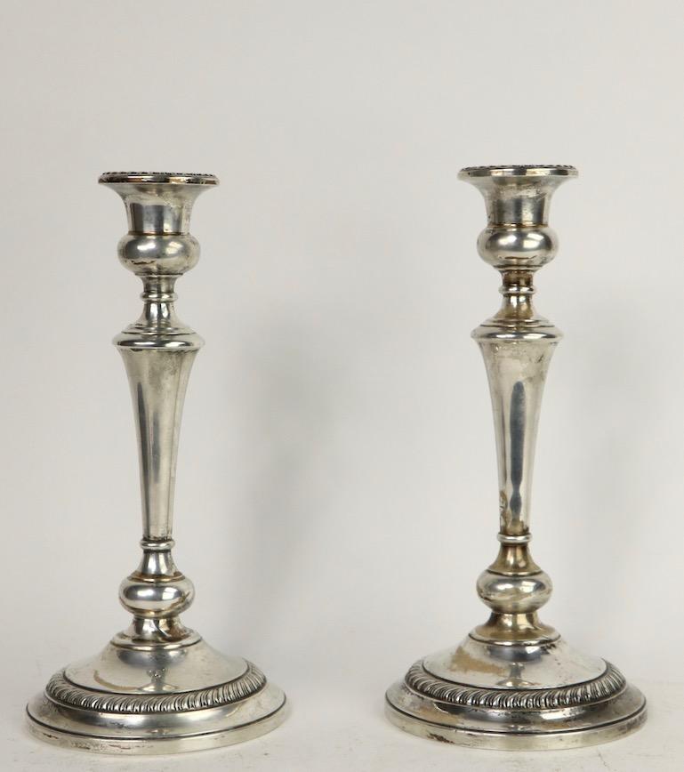 American Tall Sterling Candlesticks by Preisner For Sale
