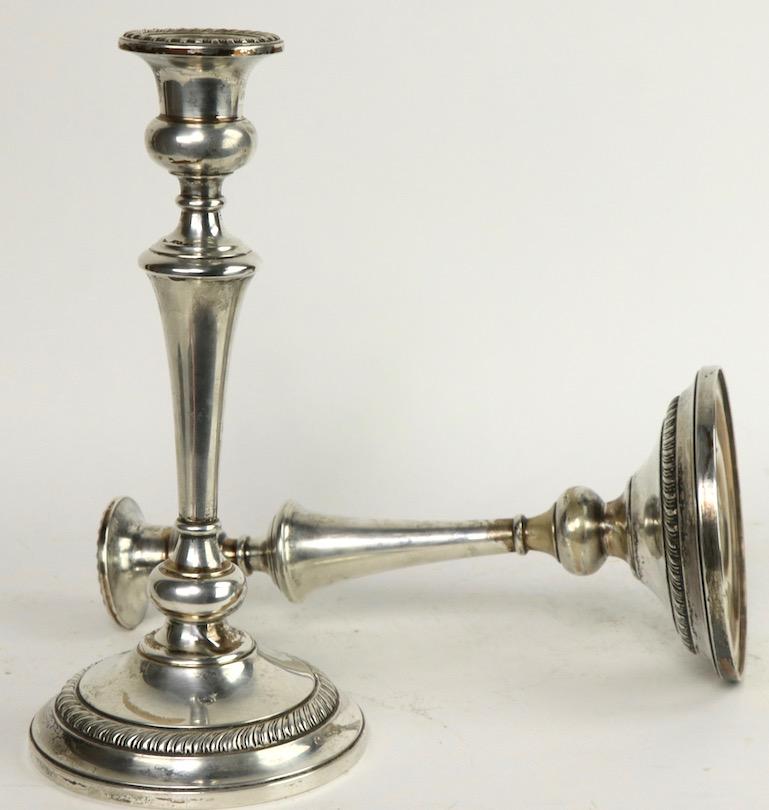 Tall Sterling Candlesticks by Preisner In Good Condition For Sale In New York, NY