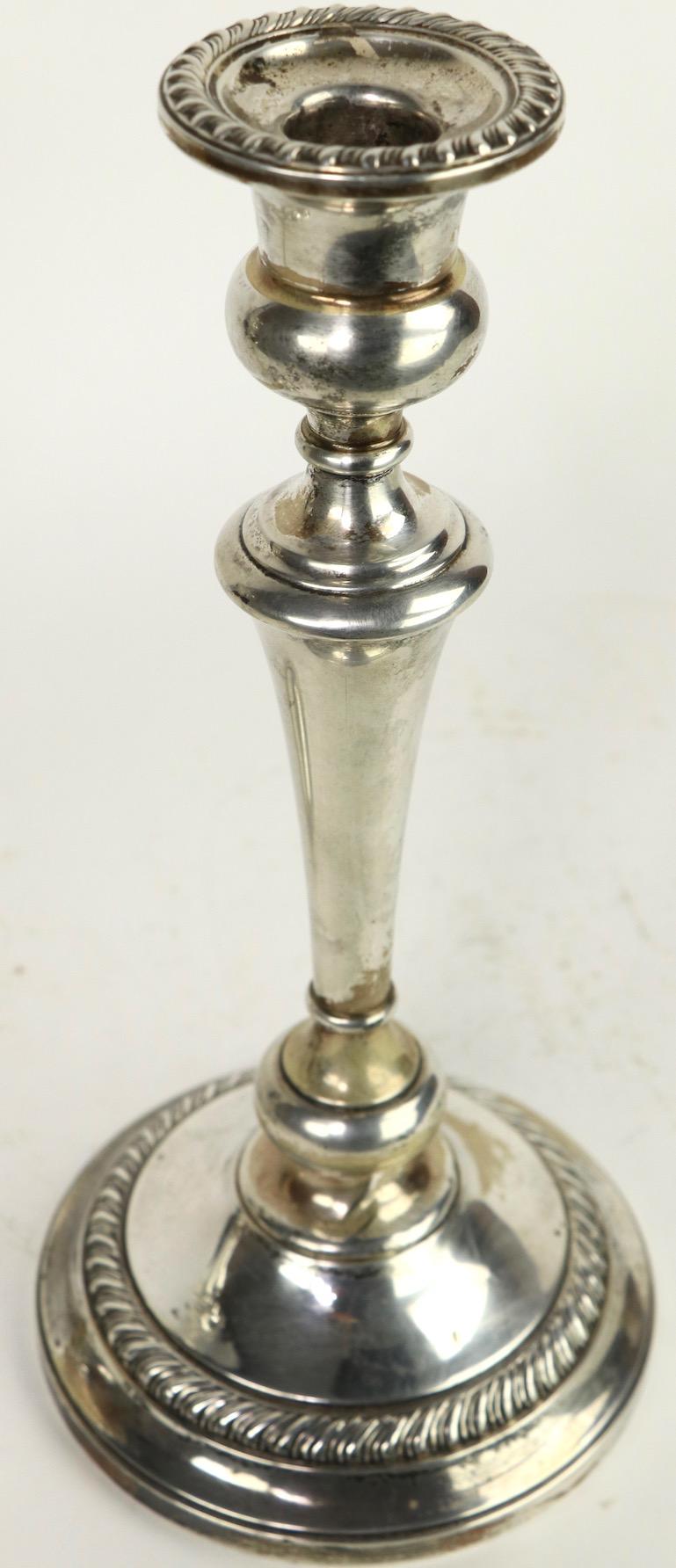 20th Century Tall Sterling Candlesticks by Preisner For Sale
