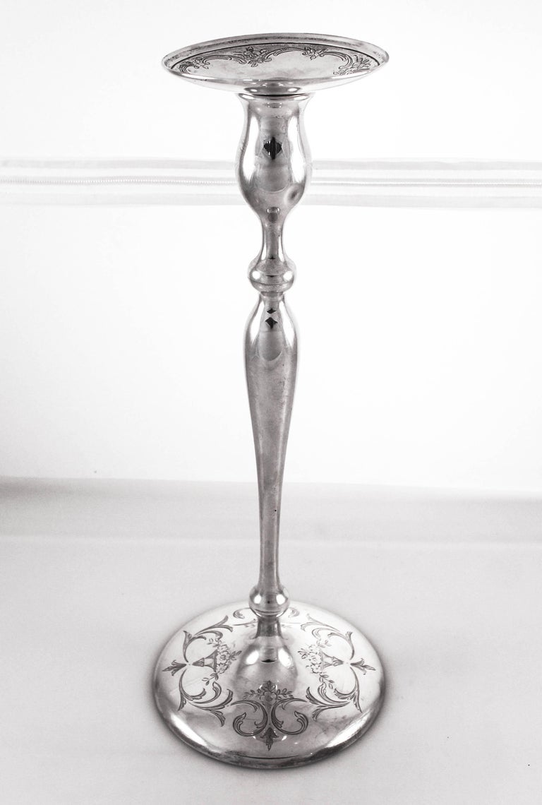 Tall Sterling Candlesticks at 1stDibs