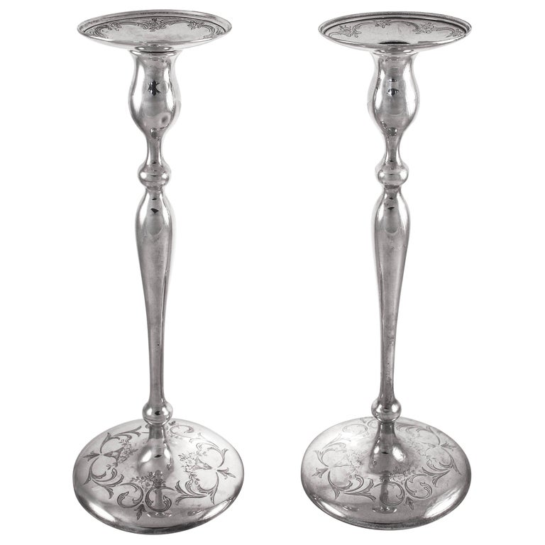 Tall Sterling Candlesticks For Sale