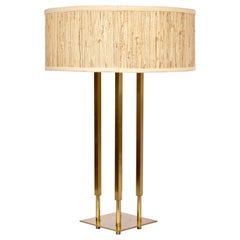 Retro Tall Stiffel Tommi Parzinger Style Brass Four Column Table Lamp