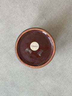 Tall Striped Brown and Black Mid-Century Vase by Croff, Italy