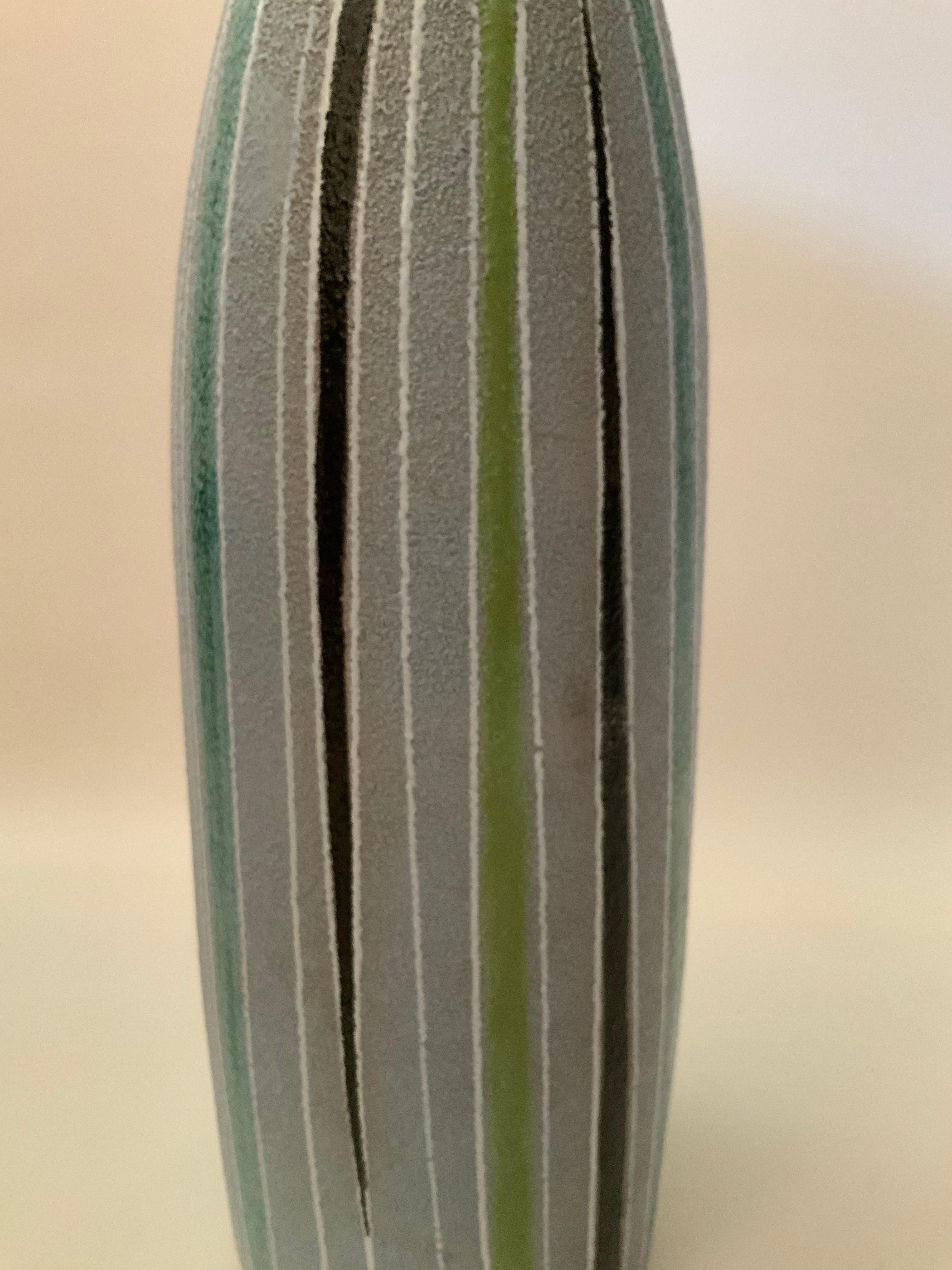 Italian Tall Striped Fratelli Fanciullacci for Raymor Art Pottery Vase