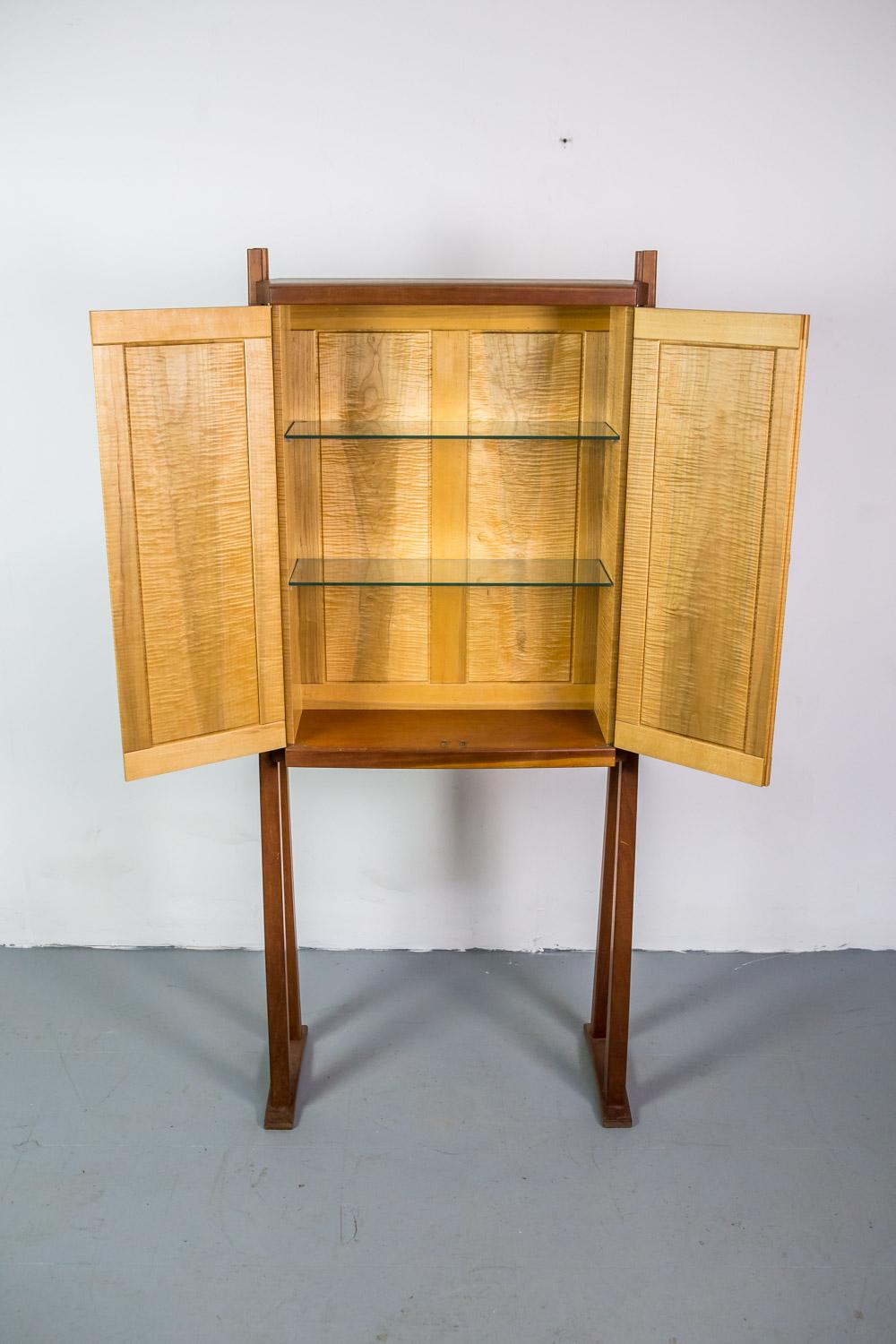 Studio Cabinet in Wood by American Craftsman Mike Bartell For Sale 1