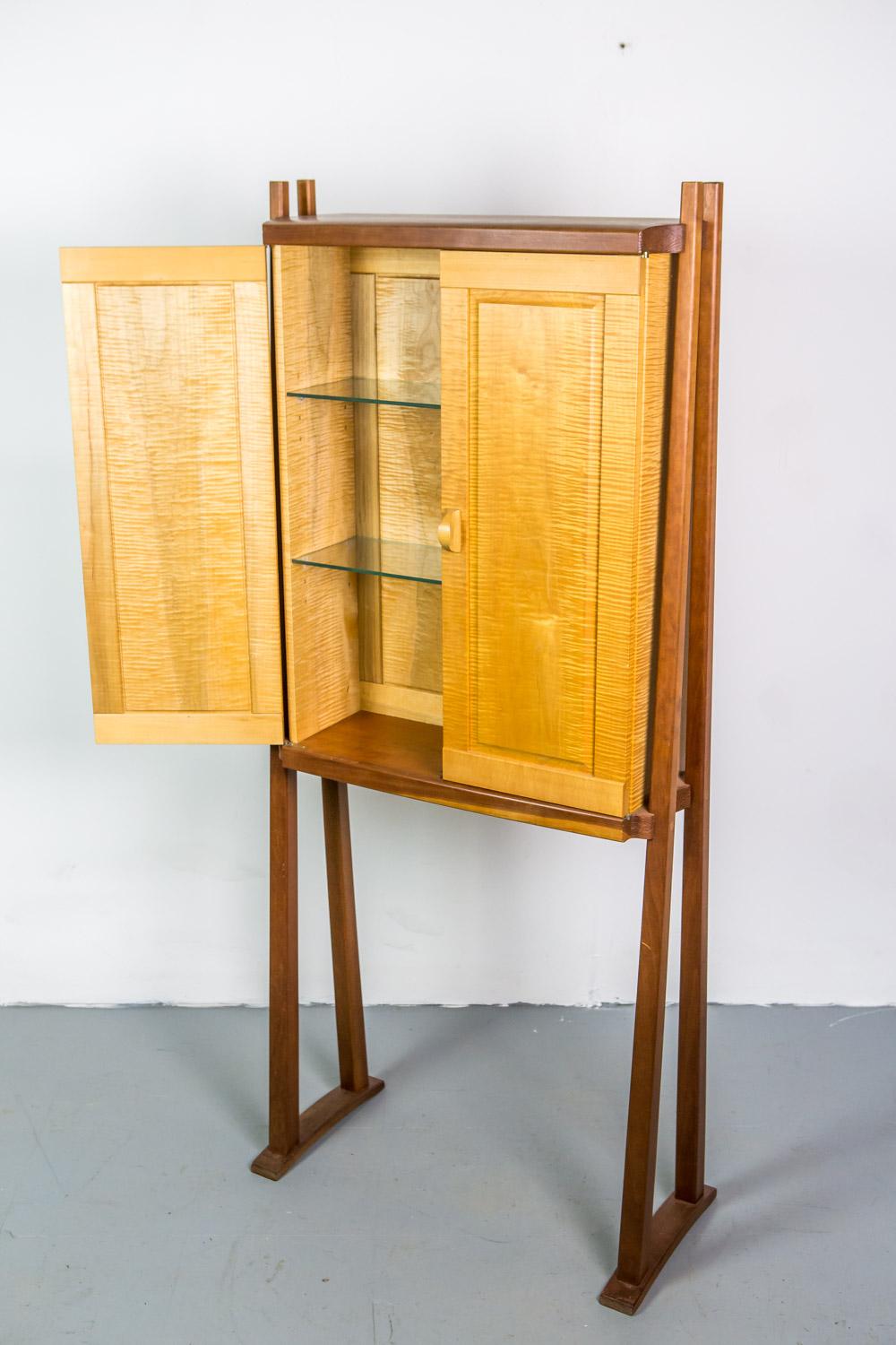 Studio Cabinet in Wood by American Craftsman Mike Bartell For Sale 2