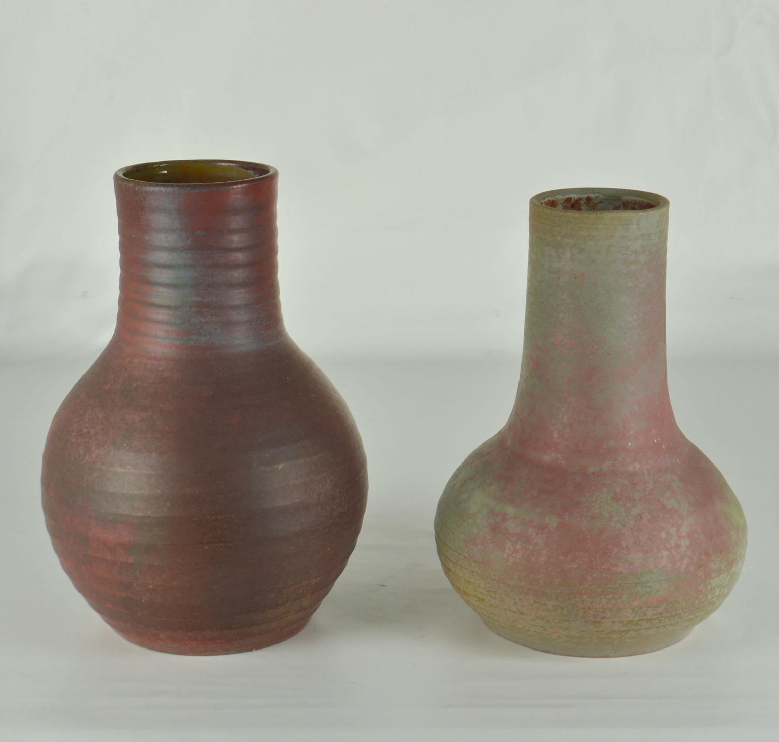 Tall Studio Pottery Earth Tone Vases Dutch 1960's  For Sale 3