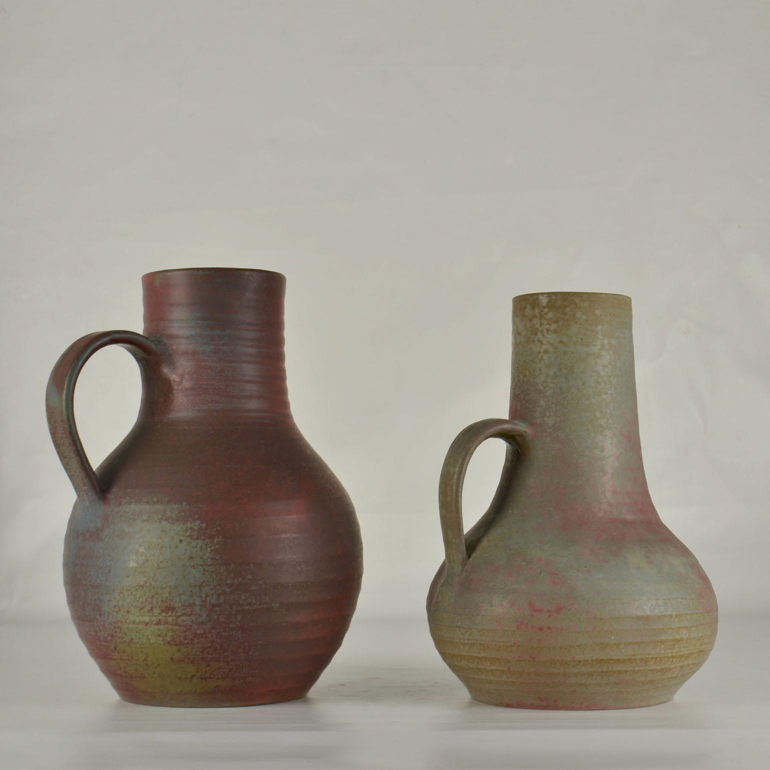 Tall Studio Pottery Earth Tone Vases Dutch 1960's  For Sale 4